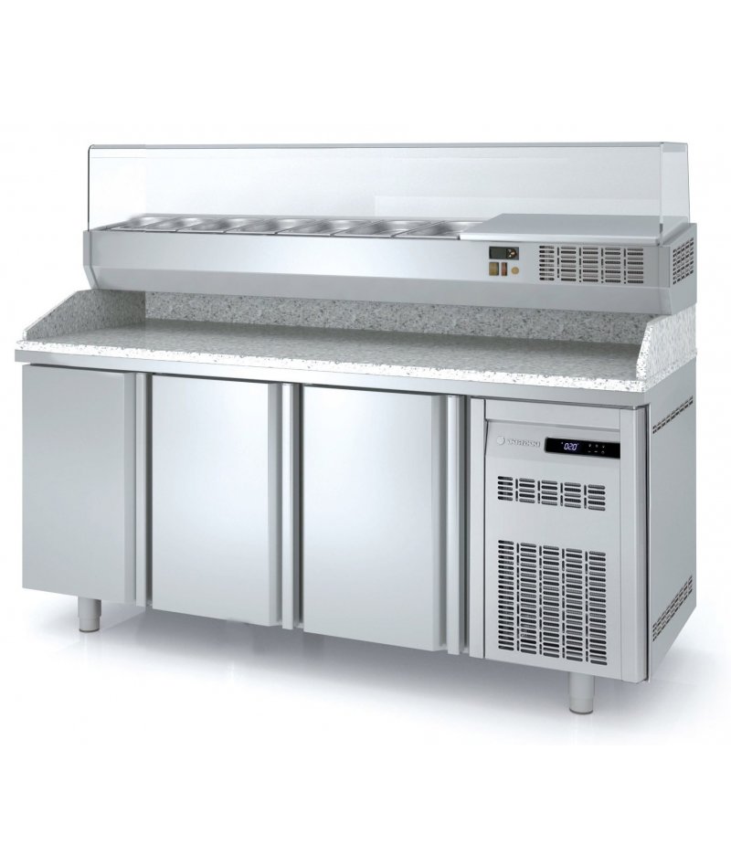 Mesa fría para pizza de 3 puertas 40x60