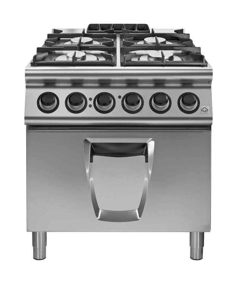 Cocina eléctrica 4 fuegos cuadrados con horno eléctrico GN 2/1 Fondo 900 Emotion