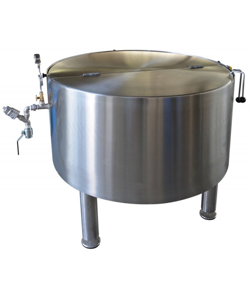 Marmita fija de coccion a vapor con mezclador de 500 litros 152ºC