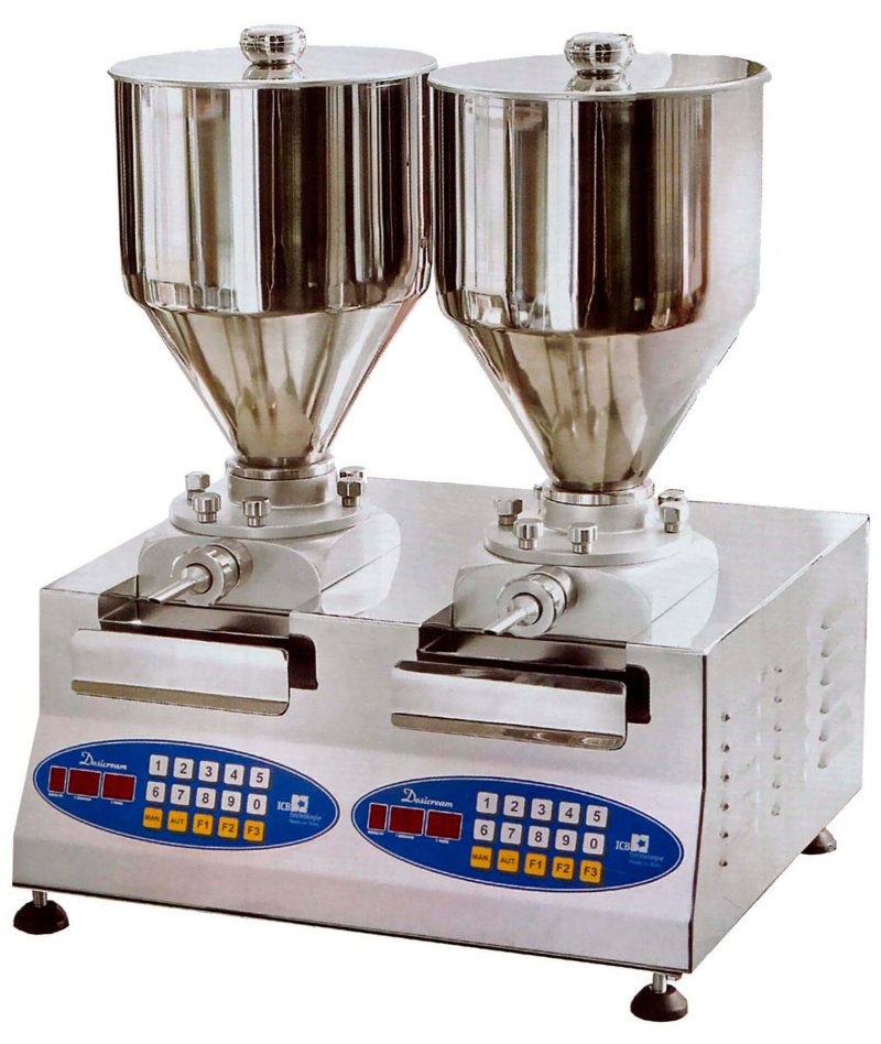 Inyectora dosificadora llenadora de engranajes eléctrica para pastelería y gastronomia con 2 tolvas 8,5 L