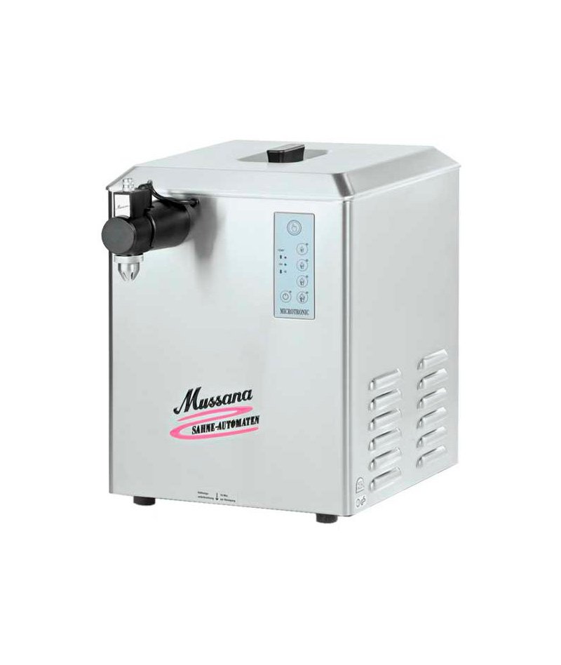 Montadora de nata 12 litros Mussana Grande con porcionado y lavado automático