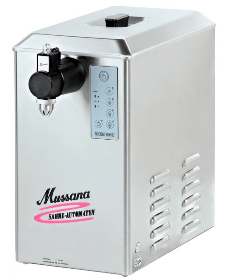 Montadora de nata 6 litros Mussana Lady con porcionado y lavado automático