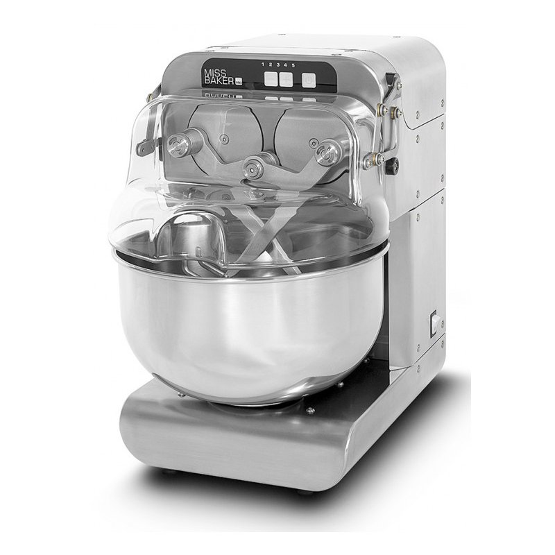 Miss Baker PRO INOX con cuba de 10 litros/3-4'5 Kg. Amasadora de brazos pequeña Bernardi