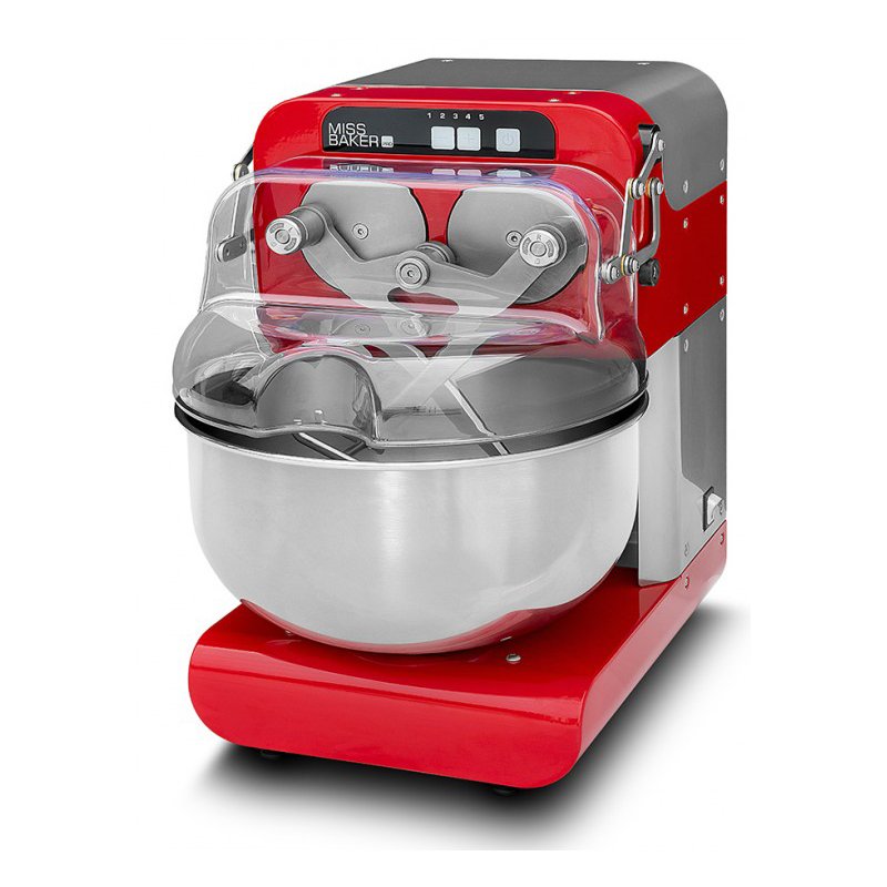 Miss Baker PRO XL roja con cuba de 20 litros/6-9 Kg. Amasadora de brazos gemelos