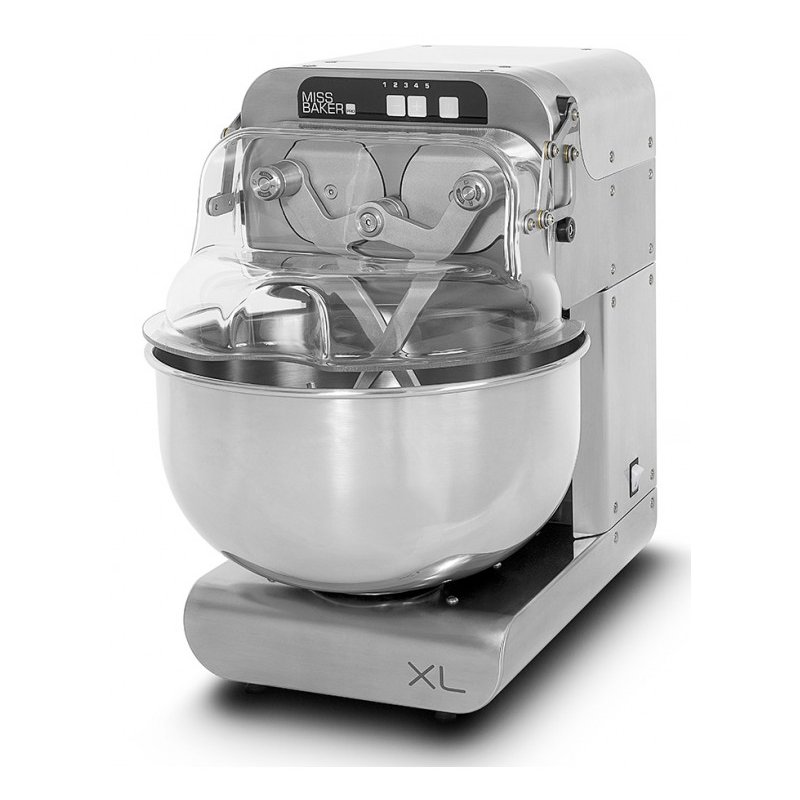 Miss Baker PRO XL INOX con cuba de 20 litros/6-8 Kg. Amasadora de brazos gemelos