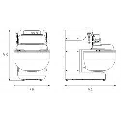 Miss Baker PRO XL INOX con cuba de 20 litros/6-8 Kg. Amasadora de brazos gemelos