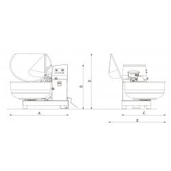 Amasadora de horquilla de tipo francés para masas blandas FOX 80 Kg