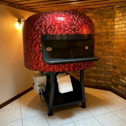 Horno estático para pizza Napolitana a leña, gas, pellets o combinado. Mosaico Rojo