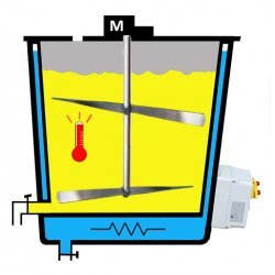 Tanque de calentamiento, enfriamiento y fusión eléctrico para cosmética con mezclador de 50 litros y panel programable