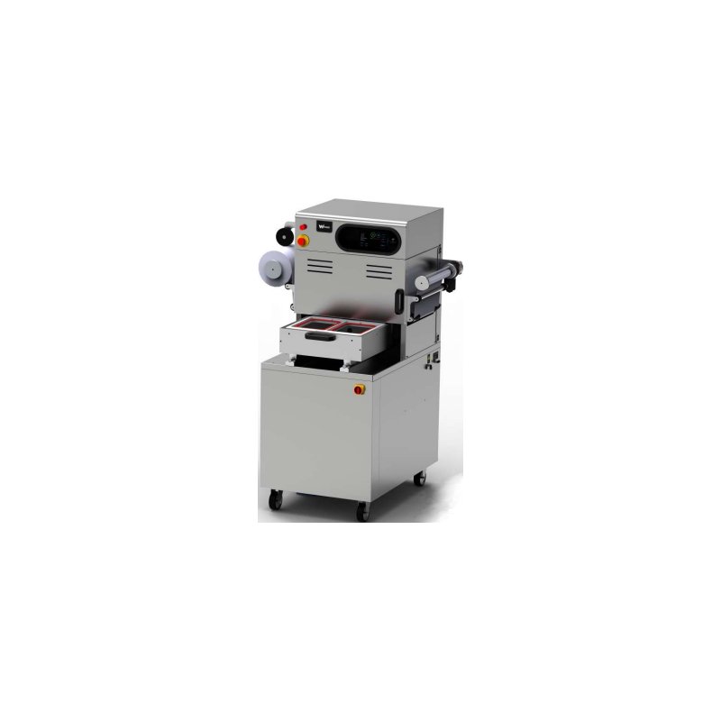 Termoselladora de barquetas con vacío y corte automático VGT 430-25 con gas alimentario