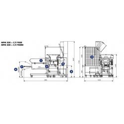 Picadora de carne automática profesional C/E 900 con mezclador y opción de elevador