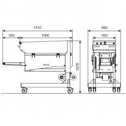 Picadora de carne automática profesional C/E 900 con mezclador y opción de elevador