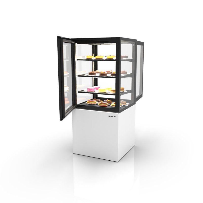 Vitrina Integra Refrigerada IN60/80-140A blanca con 3 estantes y puertas correderas