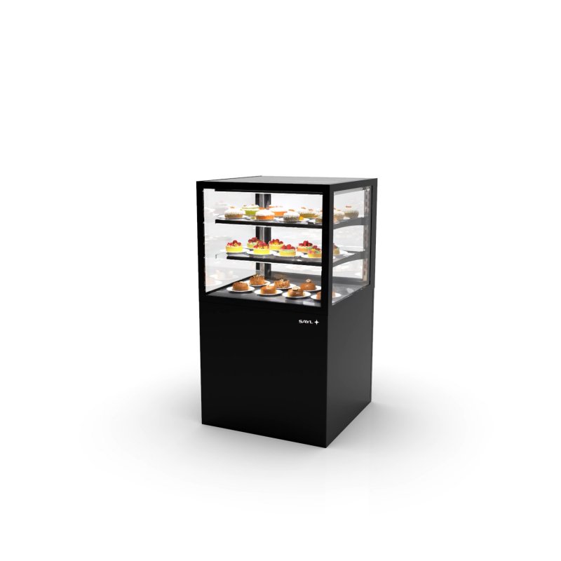 Vitrina Integra refrigerada negra IN60/50-110 con puertas correderas y 2 estantes