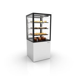 Vitrina refrigerada Integra blanca IN60/80-140 con estantes de cristal, iluminación LED y control táctil