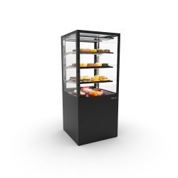 Vitrina refrigerada Integra negro IN60/80-140 con estantes de cristal y control táctil