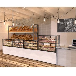 Vitrina refrigerada con control de humedad Integra IN60/50-110H en blanco con frontal Grab & Go