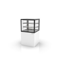 Vitrina neutra Integra IN60/50-110NG blanca con 2 estantes de cristal y luz LED para productos sin refrigeración