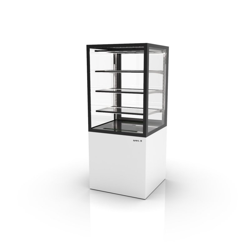 Vitrina neutra Integra IN60/80-140N blanca con 3 estantes de cristal y luz LED para productos sin refrigeración Vitrina neutra Integra IN60/80-140N blanca con 3 estantes de cristal y luz LED para productos sin refrigeración