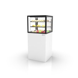 Vitrina refrigerada Integra IN60/50-140G blanca con acceso Grab & Go, puertas correderas y luz LED