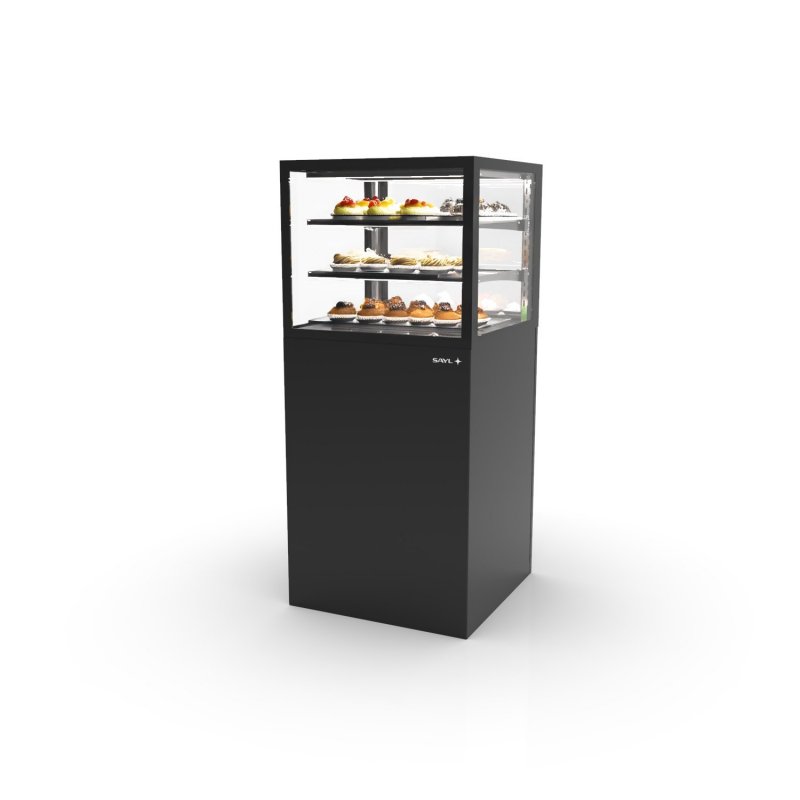 Vitrina refrigerada profesional Integra IN60/50-140 -B- negra con 2 estantes de cristal, luz LED y puertas correderas Vitrina refrigerada profesional Integra IN60/50-140 -B- negra con 2 estantes de cristal, luz LED y puertas correderas