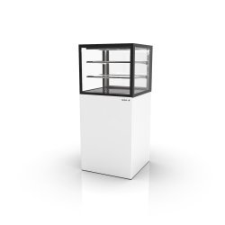 Vitrina neutra profesional Integra IN60/50-140N en blanco con 2 estantes de cristal e iluminación LED