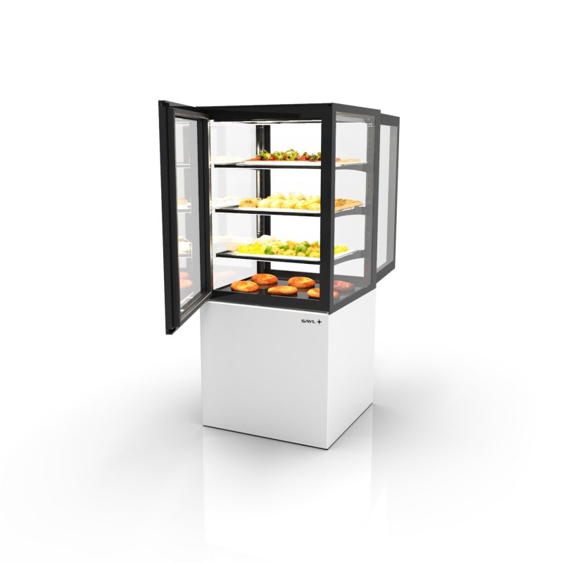Vitrina caliente profesional Integra IN60/80-140CA blanca con calor seco, LED y 3 estantes de cristal Vitrina caliente profesional Integra IN60/80-140CA blanca con calor seco, LED y 3 estantes de cristal