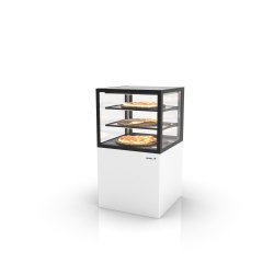 Vitrina caliente profesional Integra IN60/50-110C en blanco con 2 estantes de cristal e iluminación LED