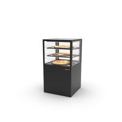 Vitrina caliente Integra IN60/50-110C -B- negra con calor seco, 2 estantes de cristal y luz LED