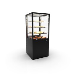Vitrina vertical caliente Integra IN60/80-140C -B- en negro con 3 estantes y calor seco con control táctil LED
