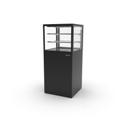 Vitrina neutra profesional Integra IN60/50-140N -B- en negro con estantes de cristal e iluminación LED