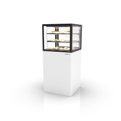 Vitrina caliente profesional Integra IN60/50-140CG blanca con 2 estantes de cristal, calor seco y control táctil LED
