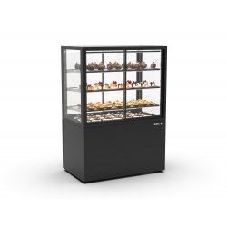 Vitrina refrigerada profesional Integra IN100/80-140A -B- negra con 3 estantes de cristal y control táctil LED