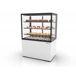 Vitrina refrigerada profesional Integra IN100/80-140 blanca con 3 estantes de cristal, LED y control táctil