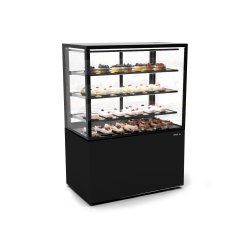 Vitrina refrigerada Integra IN100/80-140 -B- negra con 3 estantes de cristal, LED y control táctil profesional