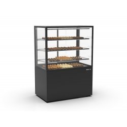 Vitrina refrigerada profesional IN100/80-140H -B- en negro con control de humedad, LED y 3 estantes de cristal