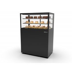 Vitrina refrigerada profesional IN100/50-140 -B- en negro con 2 estantes de cristal, LED, frío ventilado y control táctil