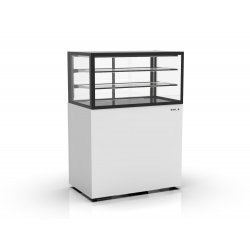 Vitrina neutra profesional IN100/50-140N blanca con 2 estantes de cristal, LED y diseño compacto sin tornillería