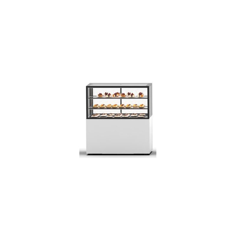 Vitrina neutra profesional IN100/50-110NG blanca con 2 estantes de cristal, LED y diseño compacto sin tornillería visible Vitrina neutra profesional IN100/50-110NG blanca con 2 estantes de cristal, LED y diseño compacto sin tornillería visible