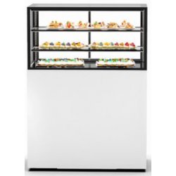 Vitrina neutra profesional IN100/50-140NG blanca con 2 estantes de cristal, LED y diseño compacto sin tornillería