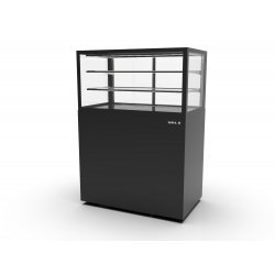 Vitrina neutra profesional IN100/50-140N -B- negra con 2 estantes de cristal, LED y diseño sin tornillería visible