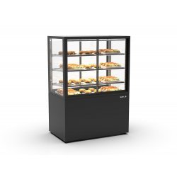 Vitrina vertical Integra IN100/80-140CA -B- negra con 3 estantes de cristal, luz LED y calor seco Sahara