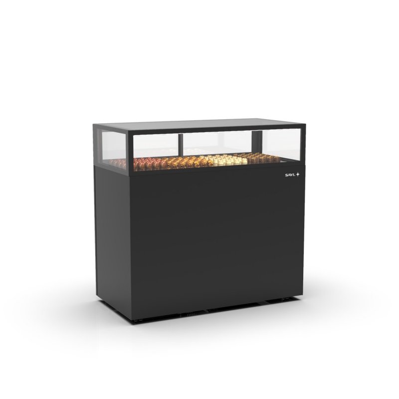Vitrina refrigerada Integra IN120/20-115H -B- negra con control de humedad, LED y puertas correderas Vitrina refrigerada Integra IN120/20-115H -B- negra con control de humedad, LED y puertas correderas