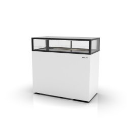 Vitrina neutra Integra IN120/20-115N blanca con LED, 2 estantes y puertas correderas
