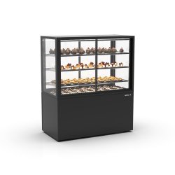 Vitrina vertical refrigerada Integra IN120/80-140A -B- negra con 3 estantes regulables, LED y control táctil