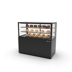 Vitrina vertical refrigerada Integra IN120/50-110 -B- negra con LED, control de temperatura y estantes de cristal