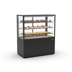 Vitrina vertical refrigerada negra Integra IN120/80-140 -B- | Cristal templado, LED y frío ventilado