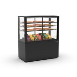 Vitrina neutra IN120/80-140NA -B- negra | Cristal templado y 3 estantes regulables