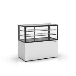 Vitrina neutra IN120/50-110N blanca | Cristal templado, puertas correderas y LED para exposición profesional