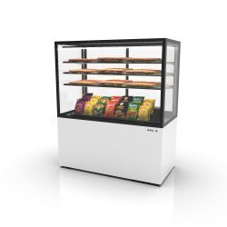 Vitrina neutra IN120/80-140N blanca | Alta visibilidad y cristal templado para comercios y hostelería